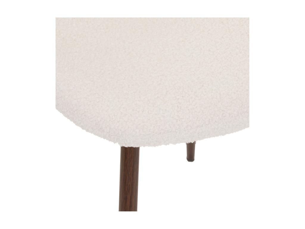Chaise de table tissu blanc à bouclesttes et pieds en métal KVTA31333