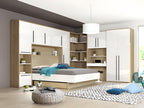 Lit pont 140x190 cm avec rangements - Coloris Naturel et blanc - Boisona IHLF08039