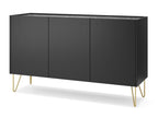 Commode Boisona K144 144x37x83 Noir / Doré DRNO53020