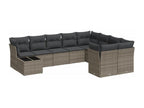 Salon de jardin avec coussins 10 pièces gris résine tressée FRAS23331