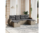 Salon de jardin 6 pièces avec coussins gris résine tressée BAIA59888