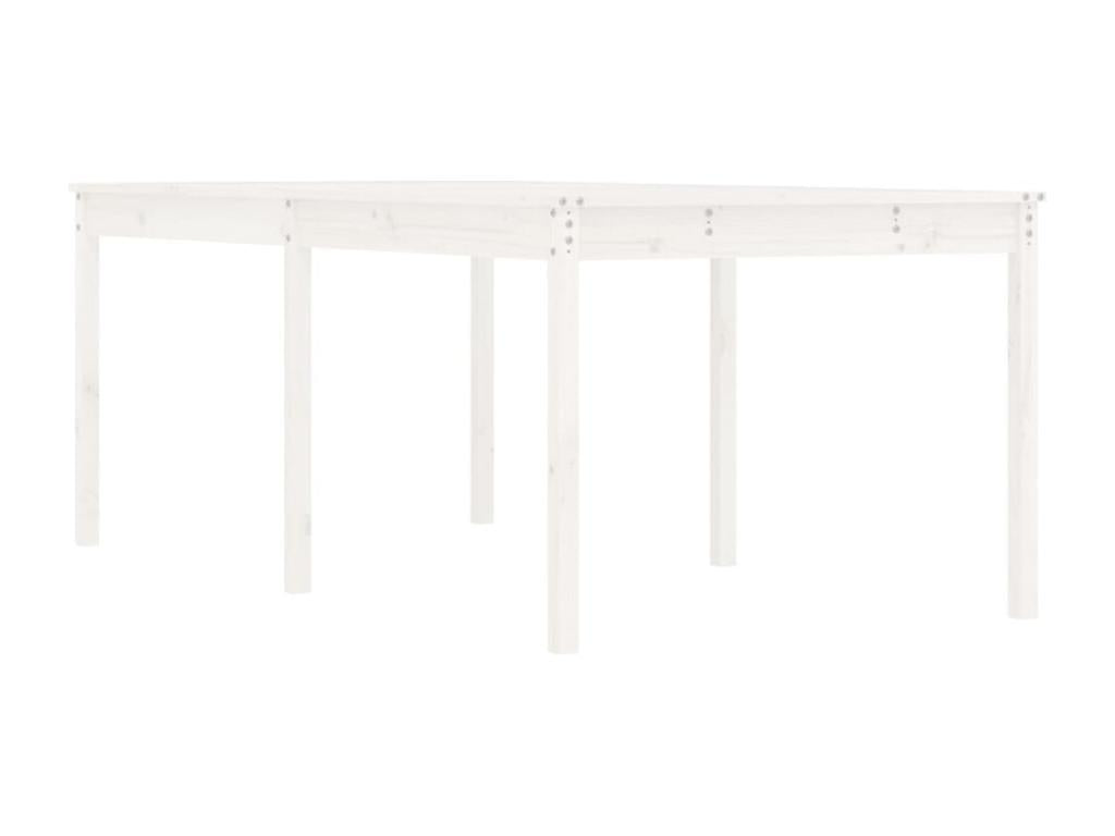 Table en bois massif blanc, 203,5 x 100 x 76 cm