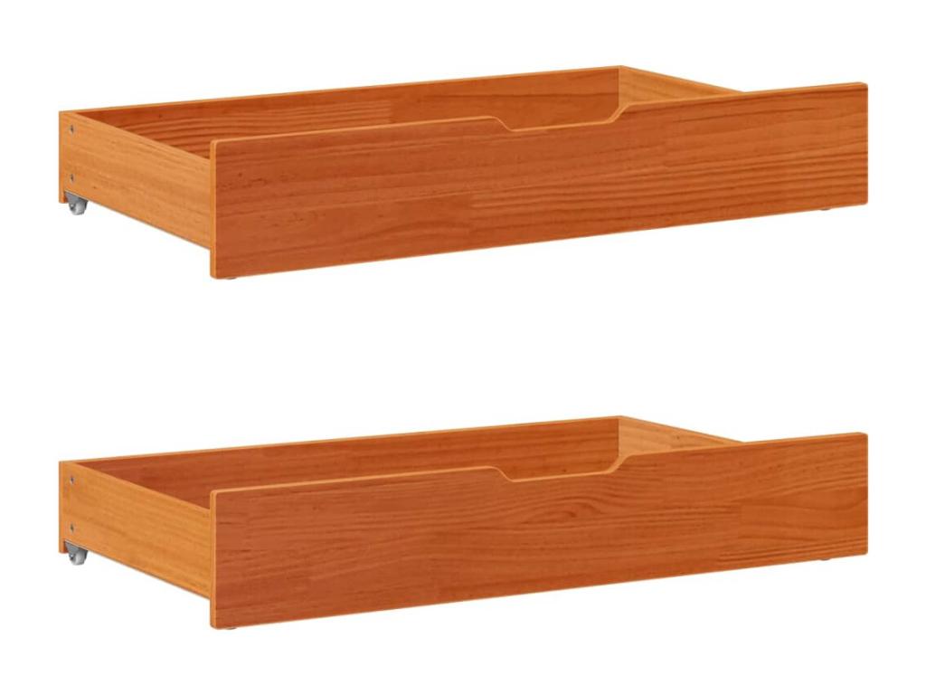 Cadre de lit sans matelas cire marron 200x200cm bois pin massif WUED99433