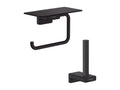 Porte-papier WC avec tablette noir mat Boisona Réserve porte-papier noir mat SHFV75710