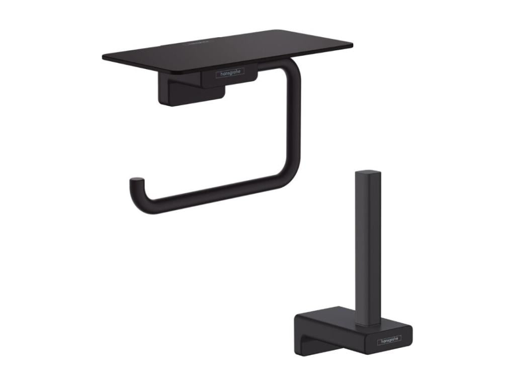 Porte-papier WC avec tablette noir mat Boisona Réserve porte-papier noir mat SHFV75710