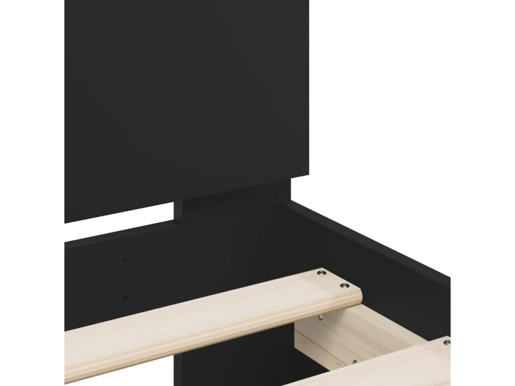 Cadre de lit avec tête de lit et LED noir 120x200 cm ZIYJ93883