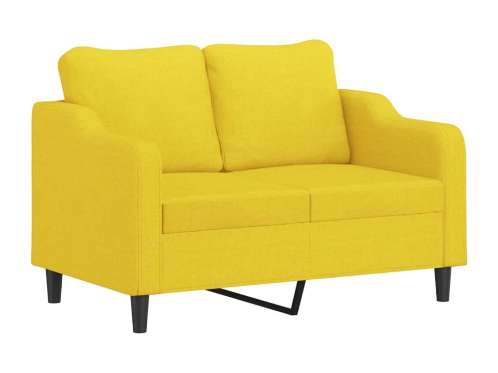 Canapé à 2 places Jaune clair 120 cm Tissu MQUO20616
