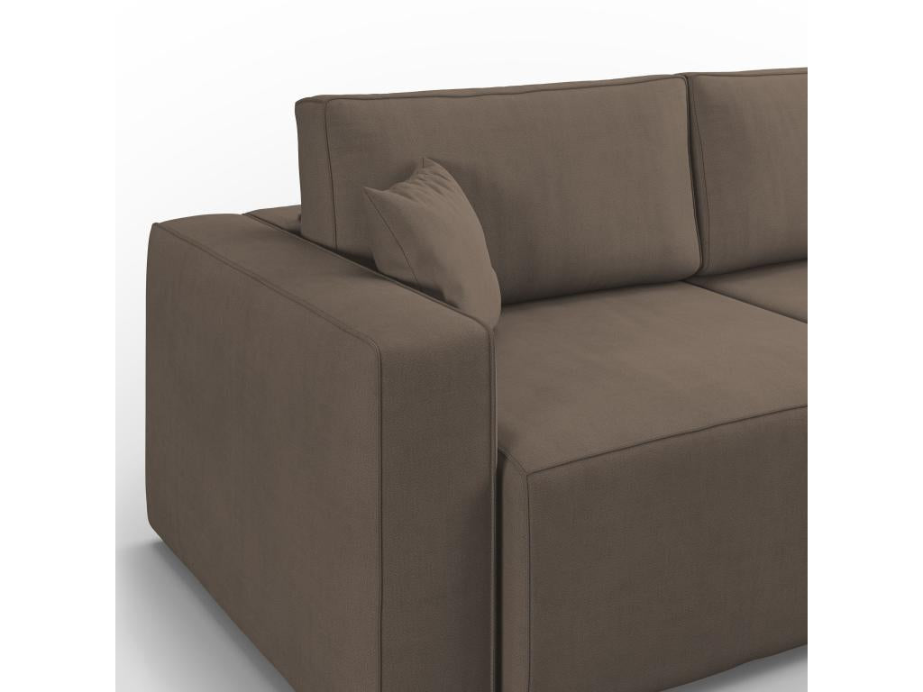 Boisona Canapé avec assise extractible en tissu imperméable T02 180 cm marrone JJYY23187
