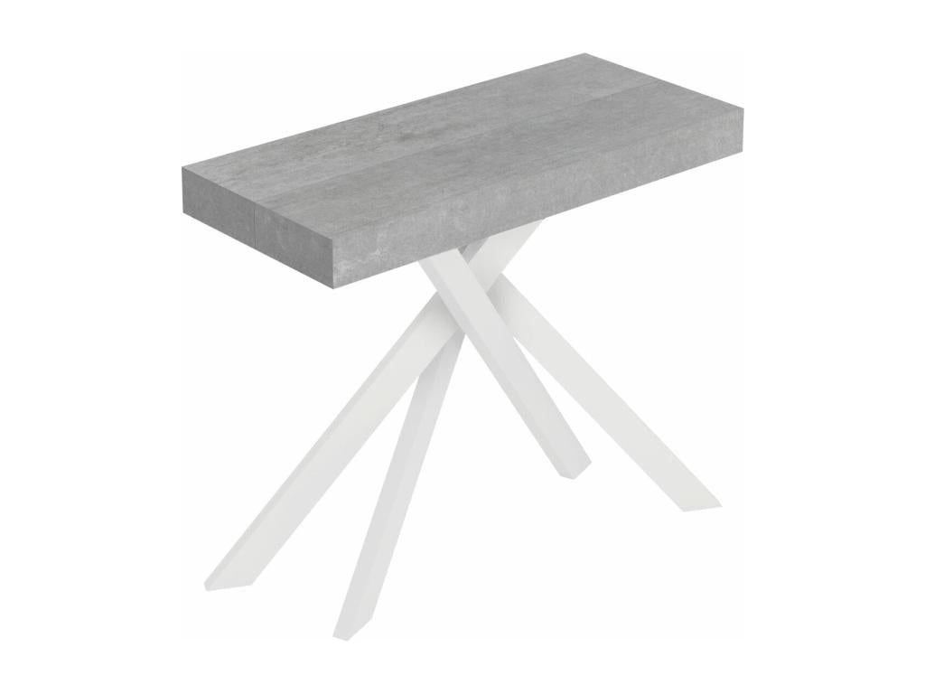 Console extensible 90x40/196 cm Saki Petits pieds en béton blanc DNBG51259