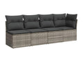 Salon de jardin 11 pièces avec coussins gris résine tressée ARIG71419
