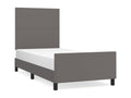Cadre de lit avec tête de lit Gris 90x200 cm Similicuir TQWB31575