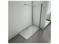 Paroi de douche à l'italienne 110x200cm avec barre de fixation 90cm avec grande pince - Chromé - Verre 8mm trempé transparent BMAI17562