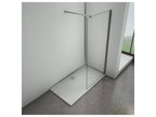 Paroi de douche à l'italienne 110x200cm avec barre de fixation 90cm avec grande pince - Chromé - Verre 8mm trempé transparent BMAI17562