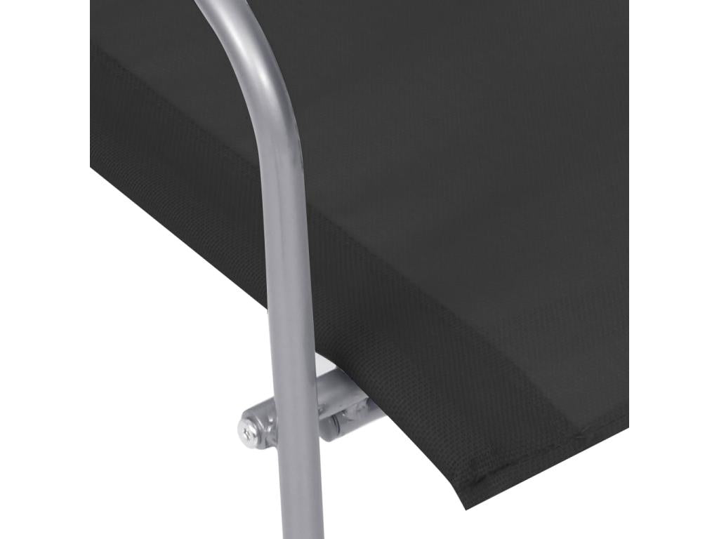 Salon de jardin 4 pièces Tissu et acier Noir BSFR84430