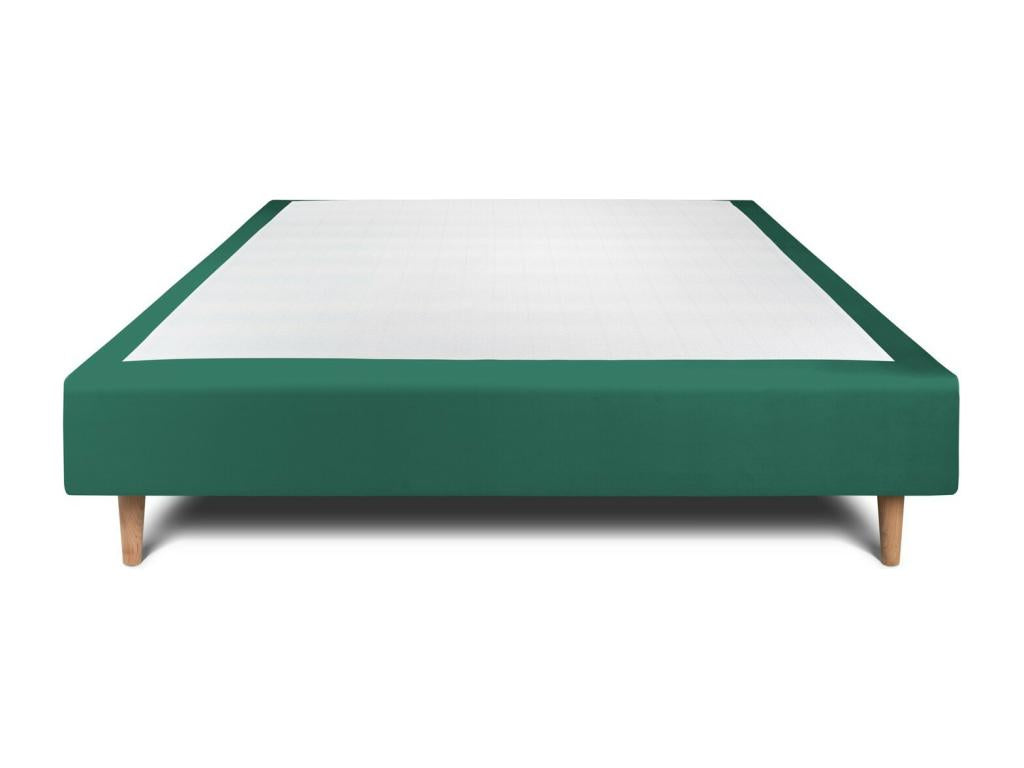 Sommier Tapissier Velours Vert 140x190 H35cm HZWX99499