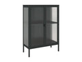 Buffet noir 75x35x105 cm verre et acier SXBF37330