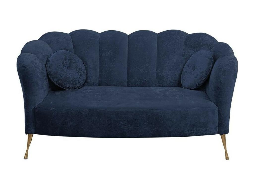 Canapé Boisona 151 Bleu 155x83x78cm Tapisserie Pieds Métal XRNL03977