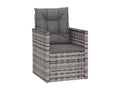Fauteuil de jardin avec coussins Gris Résine tressée AQVN16894