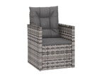 Fauteuil de jardin avec coussins Gris Résine tressée AQVN16894