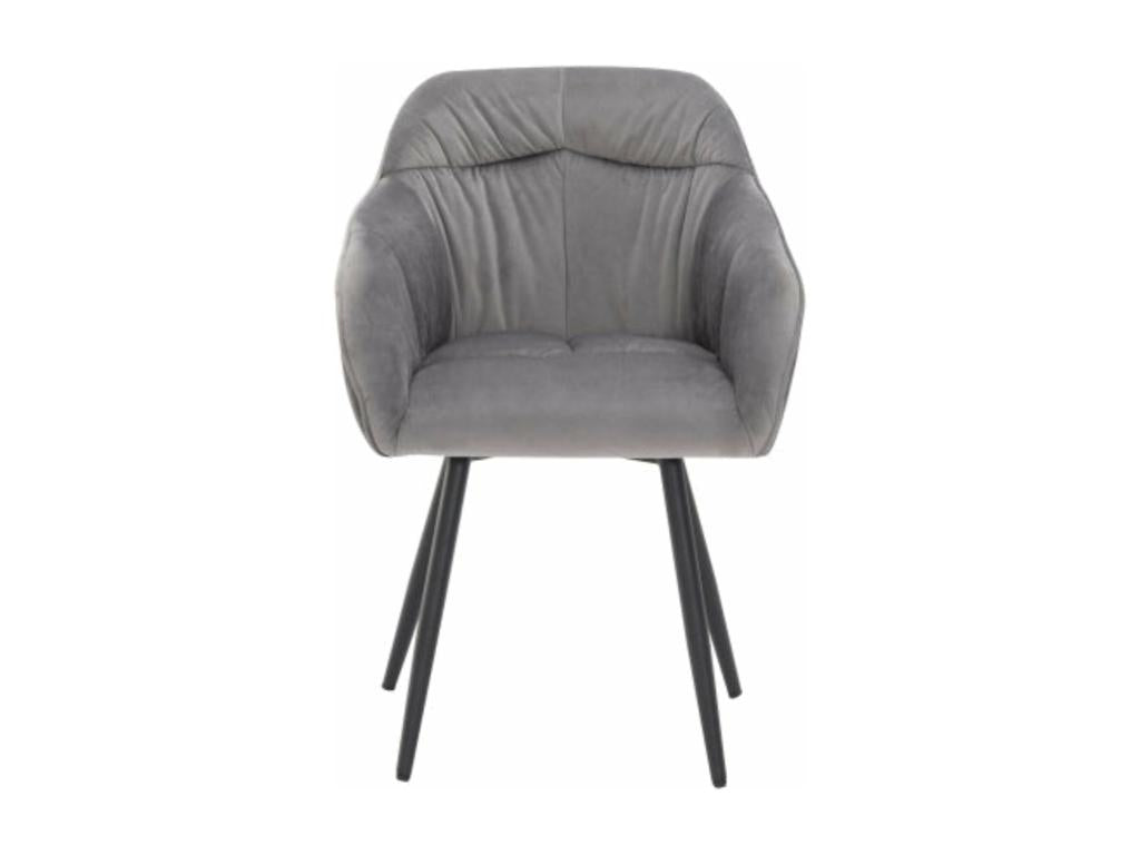 Chaises de salle à manger en velours gris-2pièces d44cm×h85cm WMBO93572