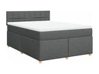 Sommier à Boisona de lit avec matelas Gris foncé 140x190cm Tissu OGCC80238