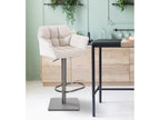 Tabouret de bar - Tissu / Métal - Blanc - Boisona ACVH32468