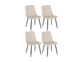 Lot de 4 chaise salle à manger - Velours / Métal noir mat - Crème - Boisona KXGG03029