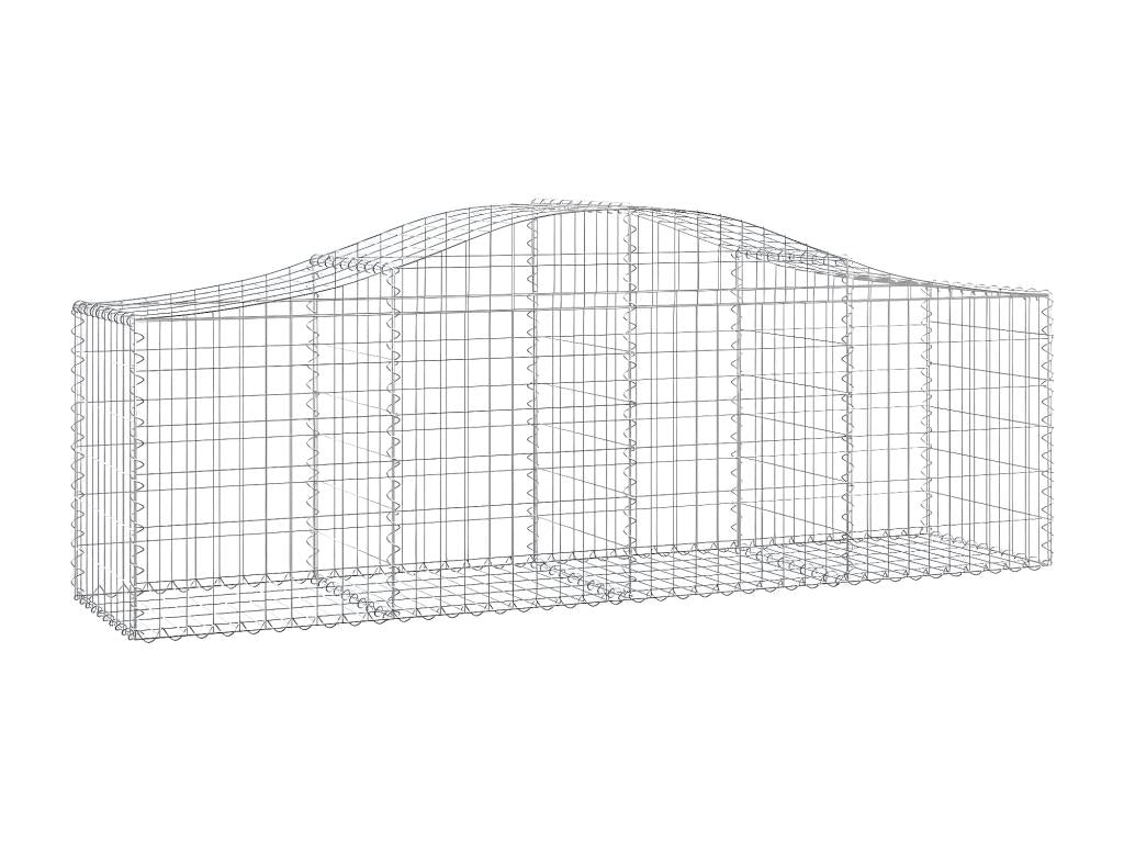 Paniers à gabions arqués 3 pièces 200x50x60/80 cm Fer galvanisé MITN93848