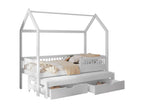 Lit Boisona 166 Simple avec un lit gigogne supplémentaire Blanc 90x190 - 90x200 Bois EOKA01197