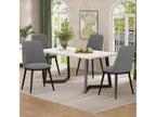 Chaises de salle à manger en velours dossier rond pieds noirs lot de 4 gris d44cm×h88cm EQMD51726