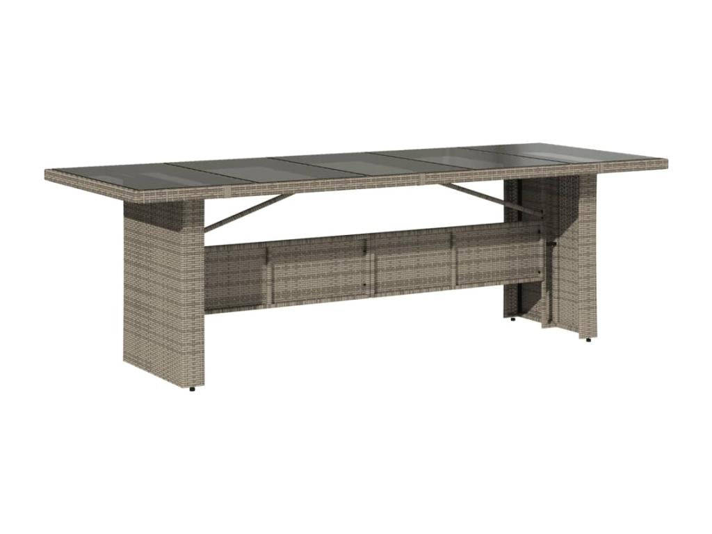 Ensemble à manger de jardin 11pcs avec coussins gris poly rotin MOAT96358