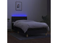 Sommier tapissier avec matelas et LED Noir 90x190 cm Tissu TOWD56003