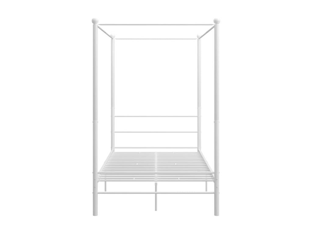 Cadre de lit à baldaquin sans matelas blanc métal 120x200 cm TCGB93013