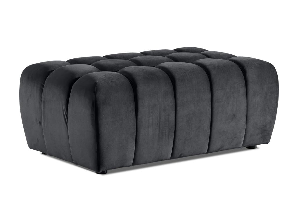 Pouf velours gris foncé Lysvia 102cm INXI10008