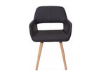 Chaise de salle à manger design rétro assise en PVC marron pieds clairs 04 0006302 VHSF46901