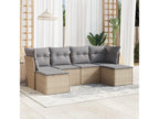 Ensemble de mobilier de jardin en résine tressée beige - dlz1766581909086