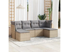 Salon de jardin avec coussins 6 pcs beige résine tressée VDCX73170