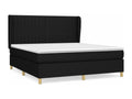 Lit à sommier tapissier avec matelas Noir 160x200 cm Tissu IEYJ32628