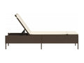 Chaise longue avec coussin marron résine tressée ANTZ61302