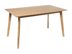 Table de cuisine rectangulaire Boisona – Finition blanc brillant et pieds en bois clair-Couleur Naturel-Largeur 140 cm WABV10562