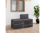 Salon palette de jardin 2 pcs avec coussins Bois de pin massif AYYQ20073