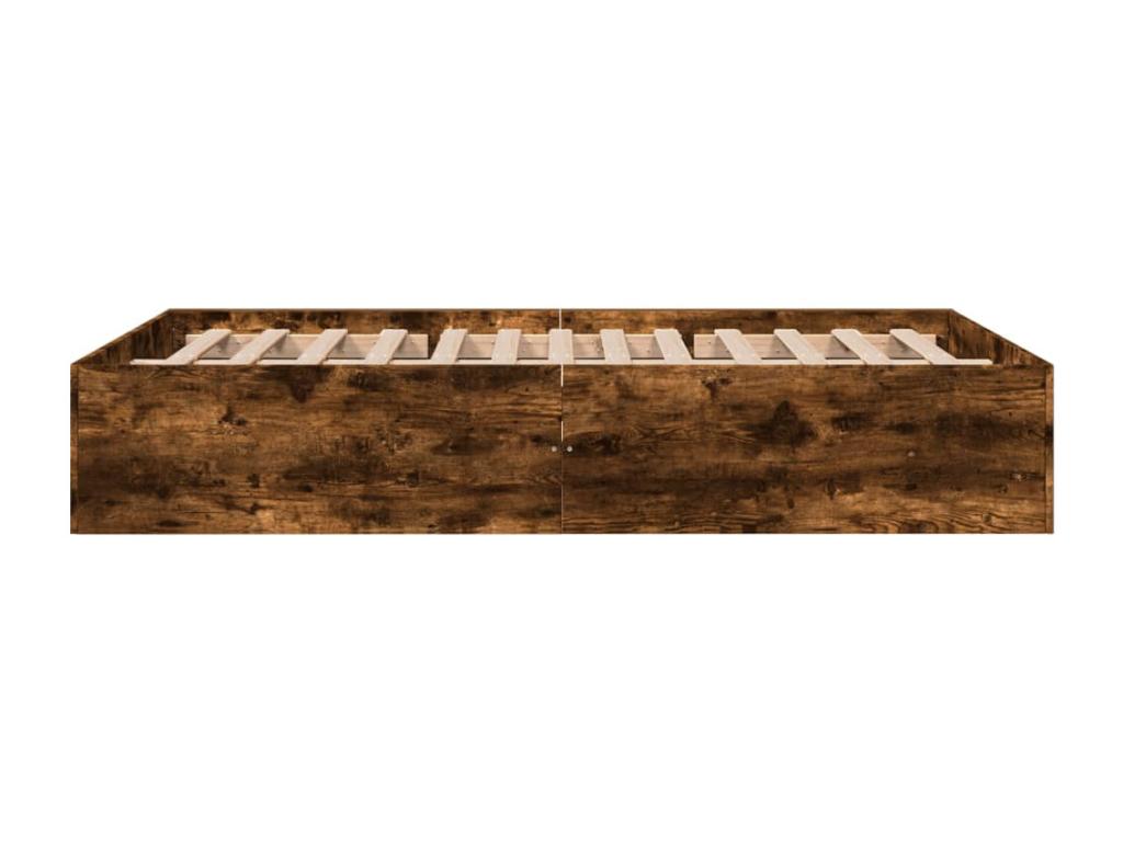 Cadre de lit chêne fumé 120x190 cm bois d'ingénierie KRNN22855