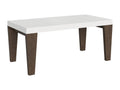 Table extensible 90x180/284 cm Boisona Mix dessus Frêne Blanc pieds Noyer SLRS09958