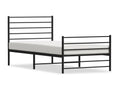 Cadre de lit métal avec tête de lit/pied de lit noir 90x200 cm NMJV21589