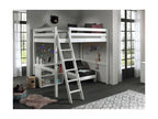Boisona - Lit Mezzanine Blanc 140x200cm avec Fauteuil et Étagère JCLV03068