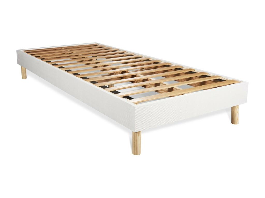 Ensemble matelas Boisona 90x190 Ressorts ensachés et Mémoire de forme 5zones de confort sommier Boisona blanc CHOL38539