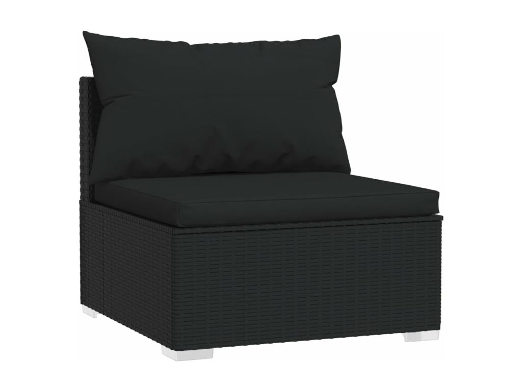 Salon de jardin 5 pcs avec coussins Résine tressée Noir EPSY11369