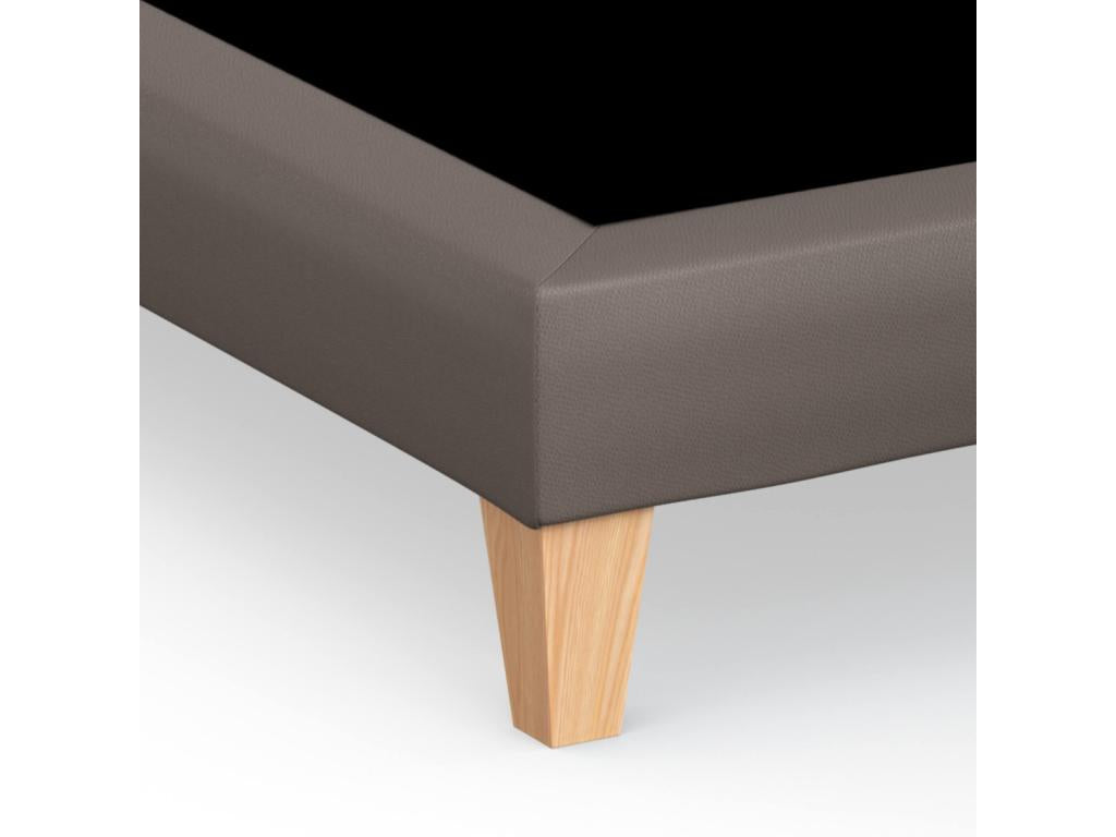 Sommier déco simili cuir cacao - Boisona 160x200 PQMH06745