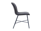 Chaise design effet velours gris et métal noir Boisona SCYP30849