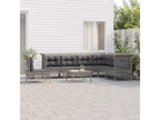 Salon de jardin 8 pièces avec coussins Gris Résine tressée JTFV95901